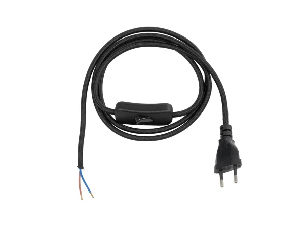 GLOBOSTAR® WHIP 77669 Μοντέρνο DIY Υφασμάτινο Καλώδιο με Διακόπτη On/Off AC 220-240V IP20 - Μαύρο - Μ140 x Π2.7 x Υ1.9cm GLOBOSTAR® WHIP 77669 Μοντέρνο DIY Υφασμάτινο Καλώδιο με Διακόπτη On/Off AC 220-240V IP20 - Μαύρο - Μ140 x Π2.7 x Υ1.9cm