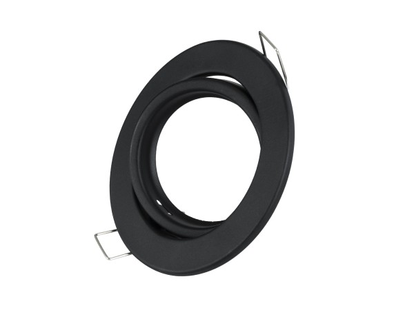 GLOBOSTAR® ORO 77815 Χωνευτή Κινούμενη Βάση για Σποτ MR16 με Ντουί GU10/GU5.3 IP20 - Μαύρο Ματ - Μ9.2 x Π9.2 x Υ2.8cm / Q7.6cm