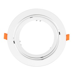 GLOBOSTAR® VITA 77850 Χωνευτή Κινούμενη Βάση για Σποτ AR111 για Ντουί GU10/GU5.3 IP20 - Λευκό - Μ17 x Π17 x Υ4.5cm / Q16cm