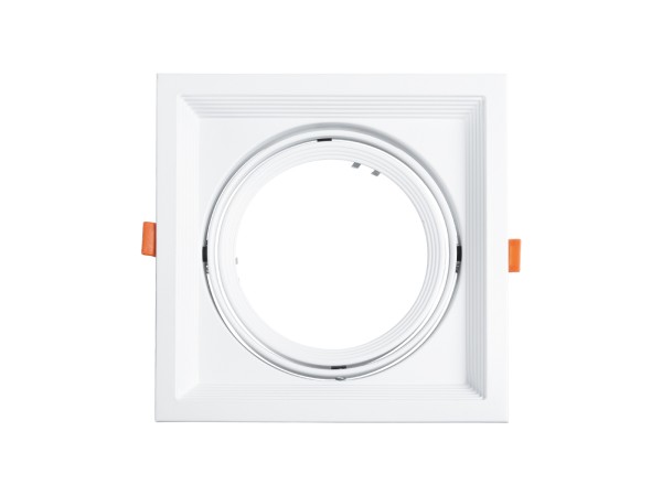 GLOBOSTAR® VITA 77852 Χωνευτή Κινούμενη Βάση για Σποτ AR111 για Ντουί GU10/GU5.3 IP20 - Λευκό - Μ18 x Π18 x Υ4.5cm / Q17.5 x 17.5cm