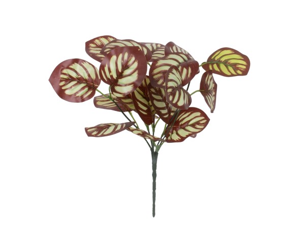 GloboStar® RED PEPEROMIA 78297 Τεχνητό Φυτό Πεπερόμια Κοκκ. - Μπουκέτο Διακοσμητικών Φυτών - Κλαδιών με Φύλλωμα Κόκκινο - Λευκό Υ30cm