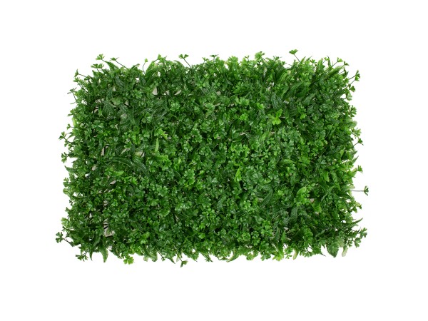 GLOBOSTAR® CLOVER 78411 Τεχνητό Πάνελ Φυλλωσιάς / Κάθετος Κήπος Τριφύλλι & Νάνος Φτέρη - Πράσινο - Μ60 x Π8 x Υ40cm