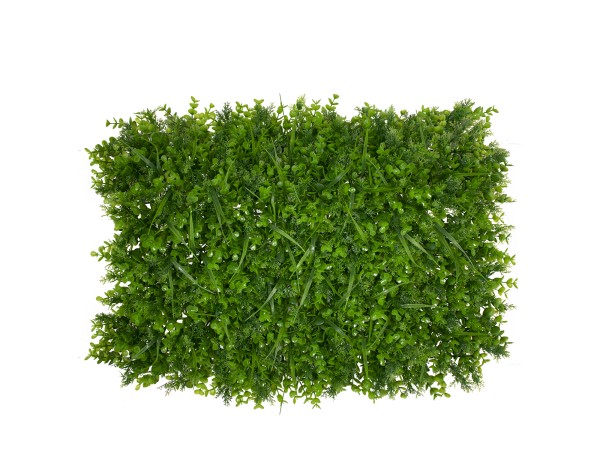 GLOBOSTAR® BUXUS 78420 Artificial - Τεχνητό Πάνελ Φυλλωσιάς / Κάθετος Κήπος Καυκάσιο Πυξάρι, Λέιλαντ & Γρασίδι - Πράσινο - Μ60 x Π10 x Υ40cm