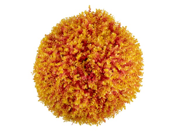 GloboStar® 78517 Artificial - Συνθετικό Τεχνητό Διακοσμητικό Φυτό Θάμνος Πυξάρι Πορτοκαλί - Κίτρινο Φ56cm