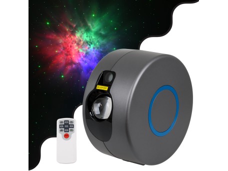 GloboStar® 78595 XL Διακοσμητικό Φωτιστικό Ειδικών Εφέ LASER NIGHT SKY AURORA GALAXY 3D LED 10W AC 230V - Πρίζα Schuko και Ασύρματο Χειριστήριο RF 2.4Ghz Πολύχρωμo RGB Dimmable