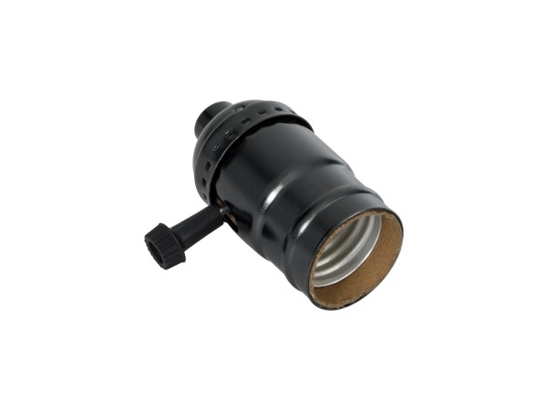 GloboStar® 78967 Ντουί Vintage Industrial Retro E27 με Διακόπτη ON/OFF - Μαύρο - Μ5.5 x Π3.6 x Υ7cm