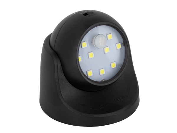 GloboStar® 79001 Μαύρο Φωτιστικό Μπαταρίας σε Σχήμα Κάμερας LED SMD 3W 300lm με Αισθητήρα Ημέρας-Νύχτας και PIR Αισθητήρα Κίνησης Ψυχρό Λευκό 6000K