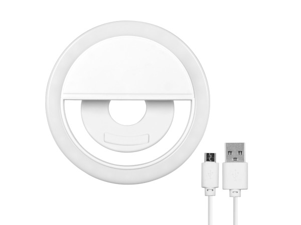 GloboStar® 79042 Selfie Ring Light LED SMD 2W 200 lm Λευκό Σώμα με Ενσωματωμένη Επαναφορτιζόμενη Μπαταρία 500mAh & Καλώδιο Φόρτισης Micro USB Ψυχρό Λευκό 6000 K για Κινητό Τηλέφωνο και Tablet Φ8.5 x Υ2.5cm GloboStar® 79042 Selfie Ring Light LED SMD 2W 200 lm Λευκό Σώμα με Ενσωματωμένη Επαναφορτιζόμενη Μπαταρία 500mAh & Καλώδιο Φόρτισης Micro USB Ψυχρό Λευκό 6000 K για Κινητό Τηλέφωνο και Tablet Φ8.5 x Υ2.5cm