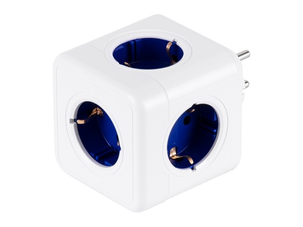 GLOBOSTAR® POWERCUBE 79629 Πολύπριζο 5 Θέσεων με 5 x EU Schuko Πρίζες Ασφαλείας Childproof AC 220-240V 3680W/16A Max Load IP20 - Λευκό & Μπλε - Μ7.5 x Π11.5 x Υ7.5cm GLOBOSTAR® POWERCUBE 79629 Πολύπριζο 5 Θέσεων με 5 x EU Schuko Πρίζες Ασφαλείας Childproof AC 220-240V 3680W/16A Max Load IP20 - Λευκό & Μπλε - Μ7.5 x Π11.5 x Υ7.5cm