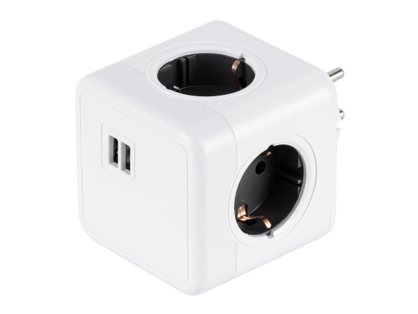 GLOBOSTAR® POWERCUBE 79633 Πολύπριζο 6 Θέσεων με 2 x Πρίζες DC 5V USB 2.0 & 4 x EU Schuko Πρίζες Ασφαλείας Childproof AC 220-240V 3680W/16A Max Load IP20 - Λευκό & Γκρι - Μ7.5 x Π11.5 x Υ7.5cm GLOBOSTAR® POWERCUBE 79633 Πολύπριζο 6 Θέσεων με 2 x Πρίζες DC 5V USB 2.0 & 4 x EU Schuko Πρίζες Ασφαλείας Childproof AC 220-240V 3680W/16A Max Load IP20 - Λευκό & Γκρι - Μ7.5 x Π11.5 x Υ7.5cm