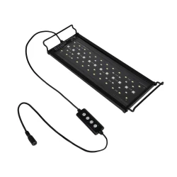 GLOBOSTAR® AQUARIUS 79678 Φωτιστικό Ενυδρείου με Ενσωματωμένο Χειριστήριο LED 12W 600lm 120° AC 220-240V Αδιάβροχο IP44 Πολύχρωμο RGBW Dimmable - Sanan SMD Chip - Μαύρο - Μ30 x Π11 x Υ3cm - 2 Χρόνια Εγγύηση