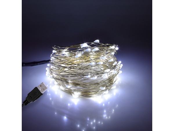 79732 Διακοσμητική Γιρλάντα 10 Μέτρων 100 LED USB 5 Volt 6 Watt με Ασημένιο Συρμάτινο Καλώδιο Ψυχρό Λευκό 6000K 79732 Διακοσμητική Γιρλάντα 10 Μέτρων 100 LED USB 5 Volt 6 Watt με Ασημένιο Συρμάτινο Καλώδιο Ψυχρό Λευκό 6000K