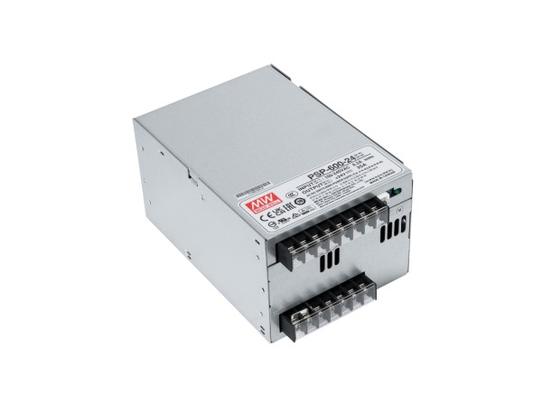 GLOBOSTAR® MEANWELL-PSP600-24 90791 Τροφοδοτικό/Μετασχηματιστής Class I PELV 600W 25A AC 220-240V σε DC 24V IP20 - Ρυθμιζόμενo από DC 20V έως DC 26.4V - Ασημί - Μ17 x Π12 x Υ9.3cm - 3 Χρόνια Εγγύηση