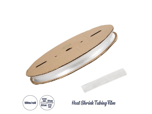 GLOBOSTAR® SHRINKTUBE 79968 Θερμοσυστελλόμενο Μακαρόνι Στεγανοποίησης για Neon Flex LED Αδιάβροχο IP65 - Διάφανο - Μ1000 x Π2 x Υ2cm/Π1 x Υ1cm - Ρολό 100 Μέτρων
