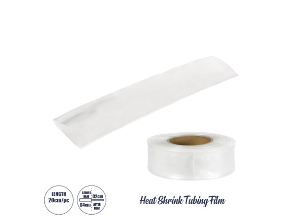 GLOBOSTAR® SHRINKTUBE 79970-1 Θερμοσυστελλόμενο Μακαρόνι Στεγανοποίησης για Neon Flex LED Αδιάβροχο IP65 - Διάφανο - Μ20 x Π4 x Υ4cm/Π2 x Υ2cm