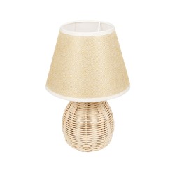 GLOBOSTAR® HASUMI 01957 Boho Επιτραπέζιο Φωτιστικό Πορτατίφ με Ντουί 1 x E27 AC 220-240V IP20 - Μπεζ & Λευκό - Μ19 x Π19 x Υ30cm