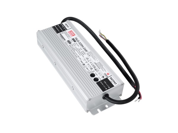 GLOBOSTAR® MEANWELL-HLG320H-24A 90794 Τροφοδοτικό/Μετασχηματιστής SELV 320W 13.3A DC24V Αδιάβροχο IP65 - AC 220-240V σε DC 24V / Ρυθμιζόμενο από DC 21V έως DC 26V - Μ25.2 x Π9 x Υ4.38cm - 3 Χρόνια Εγγύηση