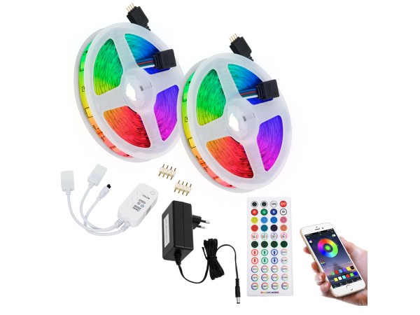 GLOBOSTAR® CHROMAWAVE 85813 Σετ Ταινίας με Τροφοδοτικό με IR Ασύρματο Χειριστήριο & Λειτουργία μέσω WiFi APP LED 72W 4320lm 120° AC 220-240V IP20 600 x SMD5050 Chip Πολύχρωμο RGB Dimmable - Sanan SMD Chip - Μ1000 x Π1 x Υ0.3cm - Δύο Ρολά 5 Μέτρων - 2 Χρόν GLOBOSTAR® CHROMAWAVE 85813 Σετ Ταινίας με Τροφοδοτικό με IR Ασύρματο Χειριστήριο & Λειτουργία μέσω WiFi APP LED 72W 4320lm 120° AC 220-240V IP20 600 x SMD5050 Chip Πολύχρωμο RGB Dimmable - Sanan SMD Chip - Μ1000 x Π1 x Υ0.3cm - Δύο Ρολά 5 Μέτρων - 2 Χρόν