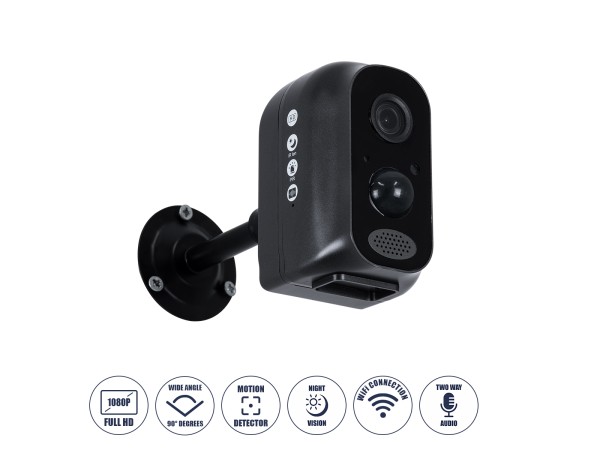 GloboStar® 86026 Επαναφορτιζόμενη Επιτραπέζια/Τοίχου IP Camera 1080P WiFi 90° Μοιρών - 6200mAh - Νυχτερινή Όραση με LED IR - Διπλή Κατέυθυνση Ομιλίας - Ανιχνευτή Κίνησης - Νυχτερινή Λήψη - Θέση SD Κάρτας Max 128GB - 25 Μέρες Stand By GloboStar® 86026 Επαναφορτιζόμενη Επιτραπέζια/Τοίχου IP Camera 1080P WiFi 90° Μοιρών - 6200mAh - Νυχτερινή Όραση με LED IR - Διπλή Κατέυθυνση Ομιλίας - Ανιχνευτή Κίνησης - Νυχτερινή Λήψη - Θέση SD Κάρτας Max 128GB - 25 Μέρες Stand By