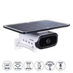 GloboStar® 86048 Αυτόνομη Ηλιακή Camera 1080P 2MP 4G SIM CARD WiFi 150° Μπαταρία 3200mAh Φωτοβολταϊκό Πάνελ Διπλή Κατέυθυνση Ομιλίας Αδιάβροχη IP66 Ψυχρό Λευκό 6000K - Λευκό