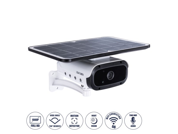 GloboStar® 86048 Αυτόνομη Ηλιακή Camera 1080P 2MP 4G SIM CARD WiFi 150° Μπαταρία 3200mAh Φωτοβολταϊκό Πάνελ Διπλή Κατέυθυνση Ομιλίας Αδιάβροχη IP66 Ψυχρό Λευκό 6000K - Λευκό GloboStar® 86048 Αυτόνομη Ηλιακή Camera 1080P 2MP 4G SIM CARD WiFi 150° Μπαταρία 3200mAh Φωτοβολταϊκό Πάνελ Διπλή Κατέυθυνση Ομιλίας Αδιάβροχη IP66 Ψυχρό Λευκό 6000K - Λευκό
