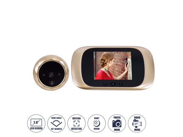 GloboStar® 86068 Επαναφορτιζόμενη Ψηφιακή Έξυπνη Camera Εξώπορτας 90° Μοιρών με Έγχρωμη Οθόνη 2.8 GloboStar® 86068 Επαναφορτιζόμενη Ψηφιακή Έξυπνη Camera Εξώπορτας 90° Μοιρών με Έγχρωμη Οθόνη 2.8