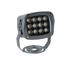 GLOBOSTAR® FLOODXENA 90121 Προβολέας Σποτ Wall Washer LED 12W 1320lm 10° AC 220-240V Αδιάβροχο IP65 Θερμό Λευκό 2700K - Bridgelux SMD Chip - Γκρι Ανθρακί - Μ13.5 x Π11.5 x Υ15cm - 3 Χρόνια Εγγύηση
