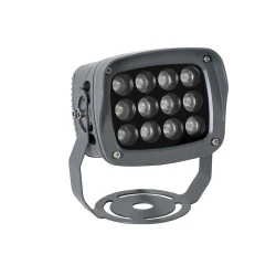 GLOBOSTAR® FLOODXENA 90125 Προβολέας Σποτ Wall Washer LED 12W 1020lm 10° AC 220-240V Αδιάβροχο IP65 Φούξια - Bridgelux SMD Chip - Γκρι Ανθρακί - Μ13.5 x Π11 x Υ15cm - 3 Χρόνια Εγγύηση