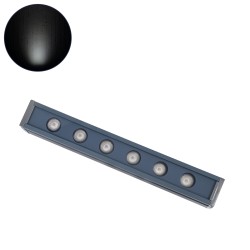 GLOBOSTAR® WASHERMARGO 90181 Μπάρα Φωτισμού Wall Washer LED 6W 720lm 30° DC 24V Αδιάβροχο IP65 Ψυχρό Λευκό 6000K Dimmable - Bridgelux SMD Chip - Γκρι Ανθρακί - Μ30 x Π4 x Υ5cm - 3 Χρόνια Εγγύηση