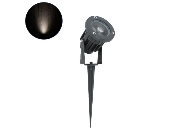 GloboStar® TREELIGHT-TZINA 90352 Σποτ Φωτισμού Ειδικό για Φυτά - Δέντρα με Βάση Κήπου / Καρφωτό LED 3W 285lm 10° DC 24V Αδιάβροχο IP65 L10.5 x W7.5 x H7.5cm Φυσικό Λευκό 4500K - Γκρι Ανθρακί - 3 Years Warranty