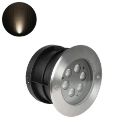 GLOBOSTAR® UNDERWATERYUNI 90417 Υποβρύχιο Χωνευτό Σποτ για Σιντριβάνια/Πισίνες LED 6W 540lm 30° DC 24V Αδιάβροχο IP68 Θερμό Λευκό 2700K Dimmable - Bridgelux SMD Chip - Ανοξείδωτο Ατσάλι SS304 - Μ14.6 x Π14.6 x Υ9cm / Q13.3cm - 3 Χρόνια Εγγύηση