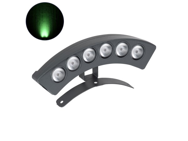 GLOBOSTAR® TREEPLANTE 90458 Κυρτή Μπάρα Φωτισμού Wall Washer για Φυτά - Δέντρα LED 6W 510lm 15° DC 24V Αδιάβροχο IP67 Πράσινο Dimmable - Bridgelux SMD Chip - Γκρι Ανθρακί - Μ17.5 x Π4.5 x Υ8cm - 3 Χρόνια Εγγύηση