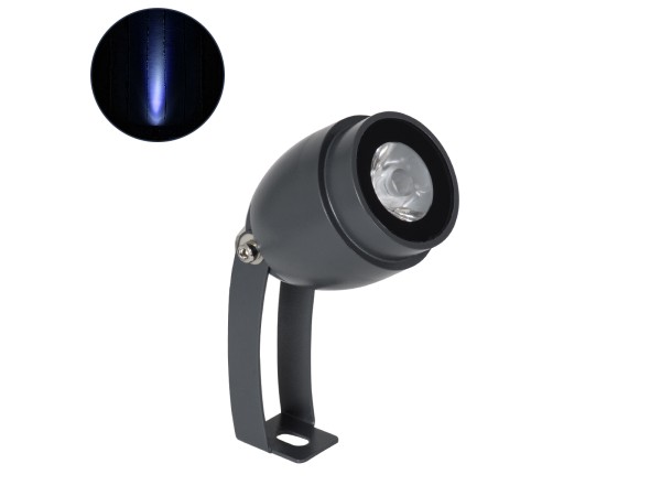 GloboStar® TREELIGHT-TREEGAL 90463 Σποτ Φωτισμού Ειδικό για Φυτά - Δέντρα με Βάση Μπετού & Κορμού LED 3W 315lm 15° DC 24V Αδιάβροχο IP65 Φ5 x Υ14.7cm Μπλε - Γκρι Ανθρακί - 3 Years Warranty