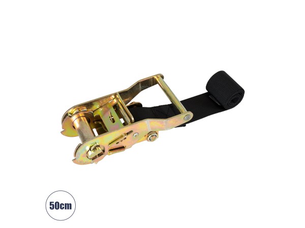 GLOBOSTAR® TREEBASE 90477 Ιμάντας με Καστάνια για Τοποθέτηση Φωτιστικών Σποτ σε κορμό Φυτών & Δέντρων - Μαύρο & Χρυσό - Μ50 x Π7.5 x Υ5cm