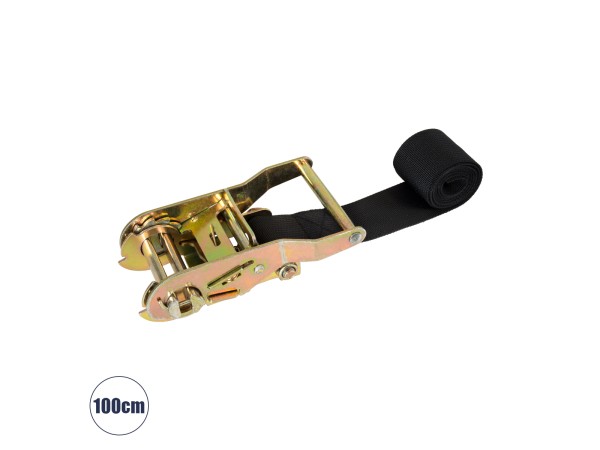 GLOBOSTAR® TREEBASE 90478 Ιμάντας με Καστάνια για Τοποθέτηση Φωτιστικών Σποτ σε κορμό Φυτών & Δέντρων - Μαύρο & Χρυσό - Μ100 x Π7.5 x Υ5cm