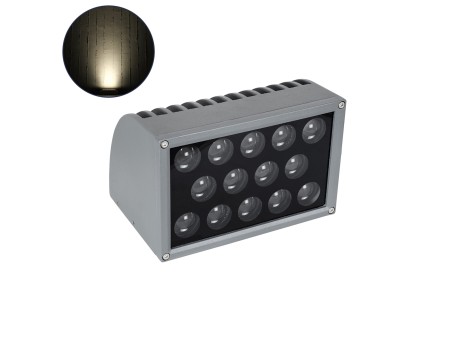GloboStar® FLOOD-DENA 90488 Επιτοίχιος Προβολέας Wall Washer για Φωτισμό Κτιρίων - Απλίκα & Δαπέδου LED 30W 2850lm 5° DC 24V Αδιάβροχο IP67 Μ18.5 x Π13 x Υ12cm Φυσικό Λευκό 4500K - Γκρι Ανθρακί - 3 Years Warranty