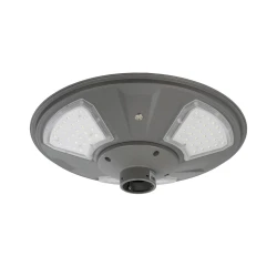 GLOBOSTAR® PARK 90500 Φωτιστικό Κεφαλής Post Top Πλατείας/Πάρκου LED 20W 900lm 120° με Ενσωματωμένο Φωτοβολταϊκό Panel 6V 20W & Επαναφορτιζόμενη Μπαταρία Li-ion 3.2V 25000mAh με Αισθητήρα Ημέρας-Νύχτας Αδιάβροχο IP65 Ψυχρό Λευκό 6000K - Γκρι Ανθρακί - Μ50