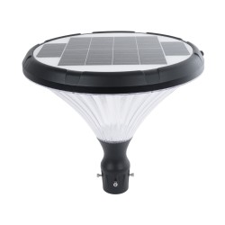 GLOBOSTAR® SOLARIOS 90502 Φωτιστικό Κεφαλής Post Top Πλατείας/Πάρκου/Κήπου LED 40W 2000lm 120° DC 5V με Ενσωματωμένο Φωτοβολταϊκό Panel 6V 12W & Επαναφορτιζόμενη Μπαταρία Li-ion 3.2V 15000mAh με Αισθητήρα Ημέρας-Νύχτας Αδιάβροχο IP65 Ψυχρό Λευκό 6000K - S