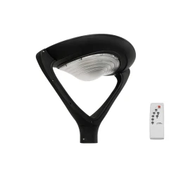 GLOBOSTAR® SQUARE 90507 Φωτιστικό Στύλου/Κολώνας Πλατείας/Πάρκου/Κήπου με Ασύρματο Χειριστήριο LED 20W 800lm 120° Ενσωματωμένο Φωτοβολταϊκό Panel 6V 20W & Επαναφορτιζόμενη Μπαταρία Li-ion 3.2V 20000mAh με Αισθητήρα Κίνησης-Ημέρας-Νύχτας Αδιάβροχο IP65 Θερ
