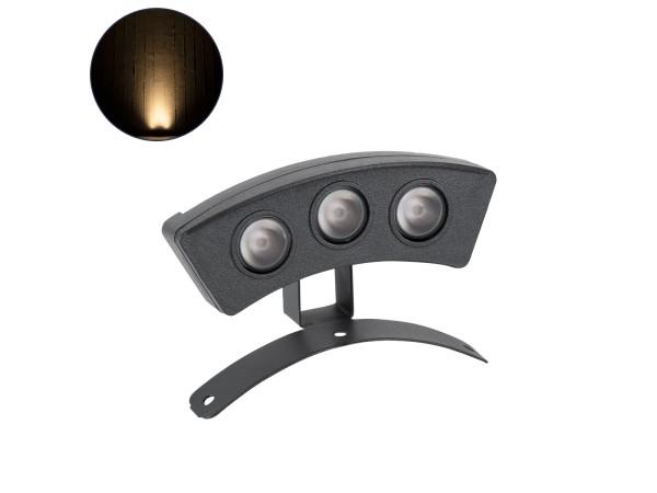 GLOBOSTAR® TREEPLANTE 90515 Κυρτή Μπάρα Φωτισμού Wall Washer για Φυτά - Δέντρα LED 3W 330lm 15° DC 24V Αδιάβροχο IP67 Θερμό Λευκό 2700K Dimmable - Bridgelux SMD Chip - Γκρι Ανθρακί - Μ11 x Π3 x Υ8.2cm - 3 Χρόνια Εγγύηση
