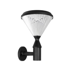 GLOBOSTAR® SOLARTIS 90527 Μοντέρνο Φωτιστικό Τοίχου - Απλίκα LED 10W 1000lm 180° με Ενσωματωμένο Φωτοβολταϊκό Panel 6V 5W & Επαναφορτιζόμενη Μπαταρία Li-ion 3.2V 6000mAh με Αισθητήρα Ημέρας-Νύχτας Αδιάβροχο IP65 Ψυχρό Λευκό 6000K - Sanan SMD Chip - Μαύρο 