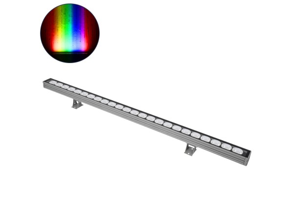 GLOBOSTAR® WASHERJAVIA 90557 Μπάρα Φωτισμού Wall Washer LED 48W 4080lm 5° DC 24V Αδιάβροχο IP67 Πολύχρωμο RGBW Dimmable DMX512 - Bridgelux SMD Chip - Γκρι Ανθρακί - Μ100 x Π5.2 x Υ3.6cm - 3 Χρόνια Εγγύηση