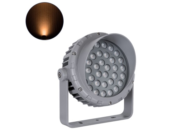 GLOBOSTAR® FLOODMENA 90337 Προβολέας Σποτ Wall Washer με Αντιθαμβωτική Γρίλια LED 36W 3060lm 30° AC 220-240V Αδιάβροχο IP67 Ultra Θερμό Λευκό 2200K - Bridgelux SMD Chip - Γκρι Ανθρακί - Μ23.5 x Π17.5 x Υ25.5cm - 3 Χρόνια Εγγύηση