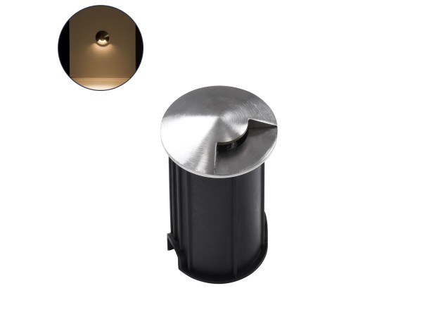 GLOBOSTAR® UNDERGROUNDRENA 90660 Χωνευτό Αρχιτεκτονικο Φωτιστικό Σποτ Δαπέδου LED 1W 110lm 30° DC 24V Αδιάβροχο IP68 Θερμό Λευκό 2700K Dimmable - Bridgelux SMD Chip - Ανοξείδωτο Ατσάλι SS304 - Μ5 x Π5 x Υ9cm / Q4.2cm - 3 Χρόνια Εγγύηση