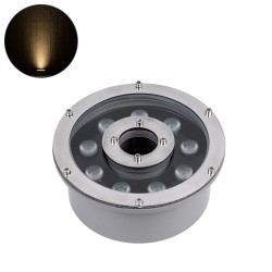 GLOBOSTAR® UNDERWATER-FINA 90674 Υποβρύχιος Προβολέας Σποτ για Σιντριβάνια/Πισίνες LED 9W 990lm 30° DC 24V Αδιάβροχο IP68 Θερμό Λευκό 2700K Dimmable - Ανοξείδωτο Ατσάλι 304 - Φ16 x Υ8cm - 3 Χρόνια Εγγύηση