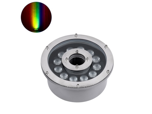 GLOBOSTAR® UNDERWATER-FINA 90675 Υποβρύχιος Προβολέας Σποτ για Σιντριβάνια/Πισίνες LED 9W 945lm 30° DC 24V Αδιάβροχο IP68 RGBW DMX512 Dimmable - Ανοξείδωτο Ατσάλι 304 - Φ16 x Υ8cm - 3 Χρόνια Εγγύηση