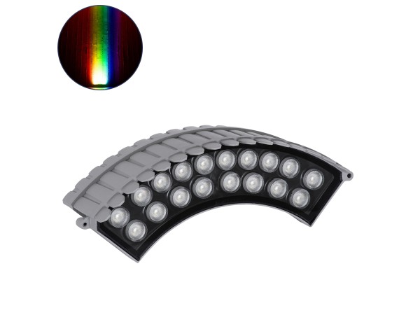 GLOBOSTAR® TREEJINA 90692 Κυρτή Μπάρα Φωτισμού Wall Washer για Φυτά - Δέντρα LED 18W 1530lm 10° DC 24V Αδιάβροχο IP67 Πολύχρωμο RGBW Dimmable DMX512 - Bridgelux SMD Chip - Γκρι - Μ29 x Π11 x Υ10.5cm - 3 Χρόνια Εγγύηση