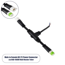 GLOBOSTAR® WWCONNECTOR 90709 5 Pin Σύνδεσμος Τροφοδοσίας I για Wall Washers & Προβολείς με Είσοδο 1 x Αρσενικό Βύσμα & Έξοδο 1 x Θηλυκό Βύσμα Αδιάβροχο IP65 - Μαύρο - Μ20 x Π11.5 x Υ1.5cm