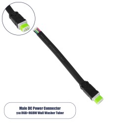 GLOBOSTAR® WWCONNECTOR 90710 5 Pin Σύνδεσμος Τροφοδοσίας για Wall Washers & Προβολείς με Είσοδο 5 x 0.25mm2 & Έξοδο 1 x Αρσενικό Βύσμα Αδιάβροχο IP65 - Μαύρο - Μ16 x Π1.5 x Υ1.2cm