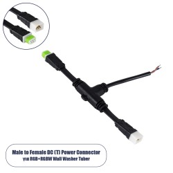 GLOBOSTAR® WWCONNECTOR 90711 5 Pin Σύνδεσμος Τροφοδοσίας I για Wall Washers & Προβολείς με Είσοδο 1 x Αρσενικό Βύσμα & Έξοδο 1 x Θηλυκό Βύσμα Αδιάβροχο IP65 - Μαύρο - Μ20 x Π11.5 x Υ1.5cm